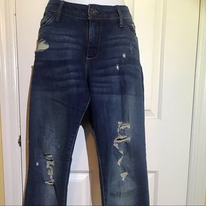 Vintage American Boho Skinny Ankle Jeans